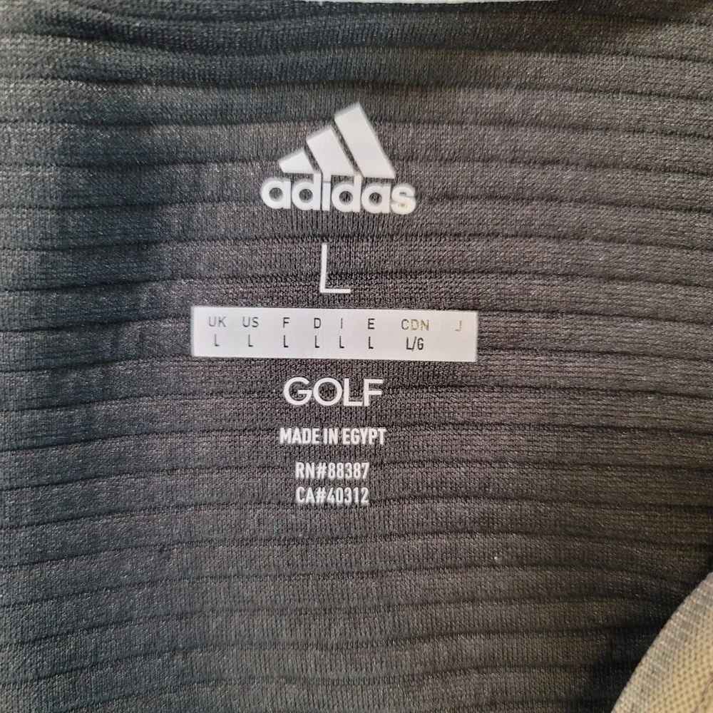 Adidas Golf Mens Black Full Zip Ribbed Jacket Mock Neck Thumbholes Large